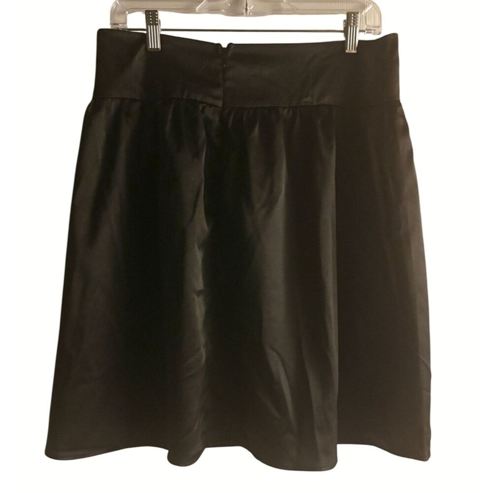NWT New Gibson Look Satin Box Pleated Mini Skirt Black Size M - Picture 4 of 7